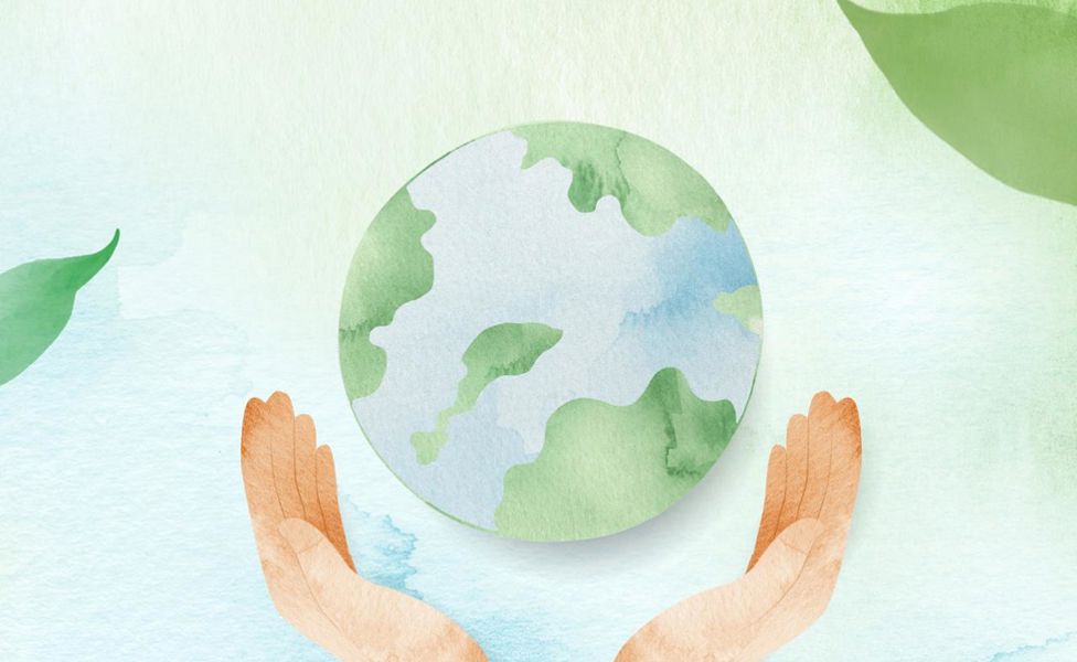 watercolor-background-with-hands-protecting-world-illustration